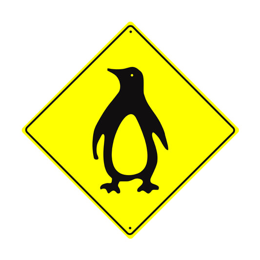 Caution Penguin Crossing Animal Xing Metal Aluminum Notice Novelty Road Plate Sign