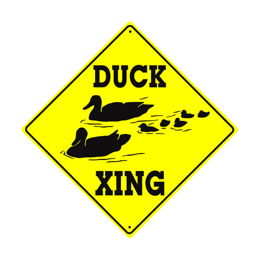 Caution Duck Xing Crossing Animal Xing Metal Aluminum Notice Novelty Road Plate Sign