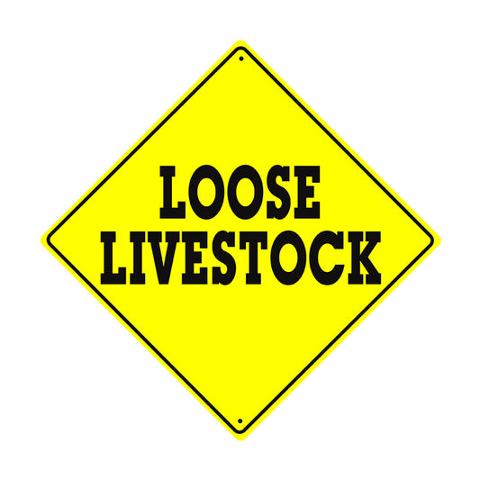 Loose Livestock Crossing Animal Xing Metal Aluminum Notice Novelty Road Plate Sign