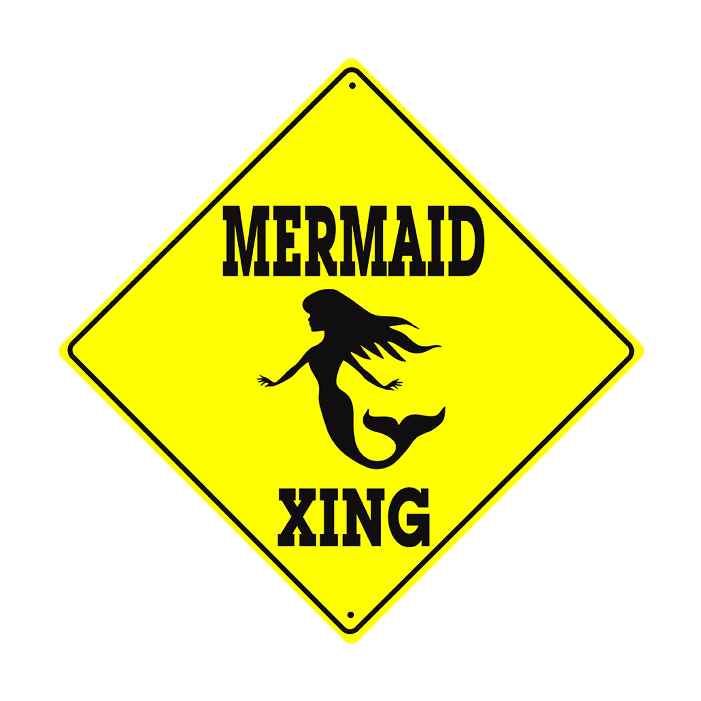 Mermaid Xing With Symbol Crossing Animal Xing Metal Aluminum Notice Novelty Road Plate Sign