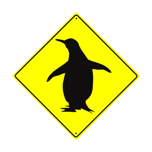 Penguin Symbol Crossing Animal Xing Metal Aluminum Notice Novelty Road Plate Sign