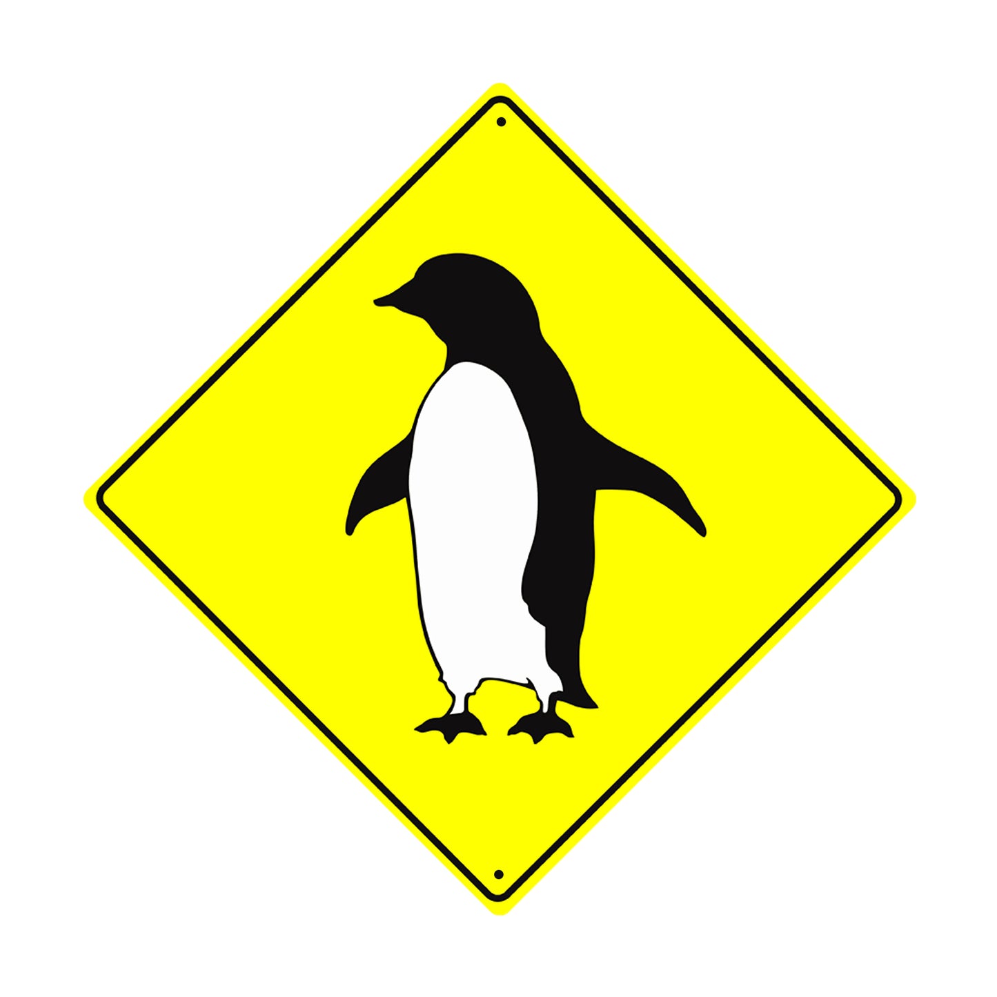 Penguin Walking Symbol Crossing Animal Xing Metal Aluminum Notice Novelty Road Plate Sign