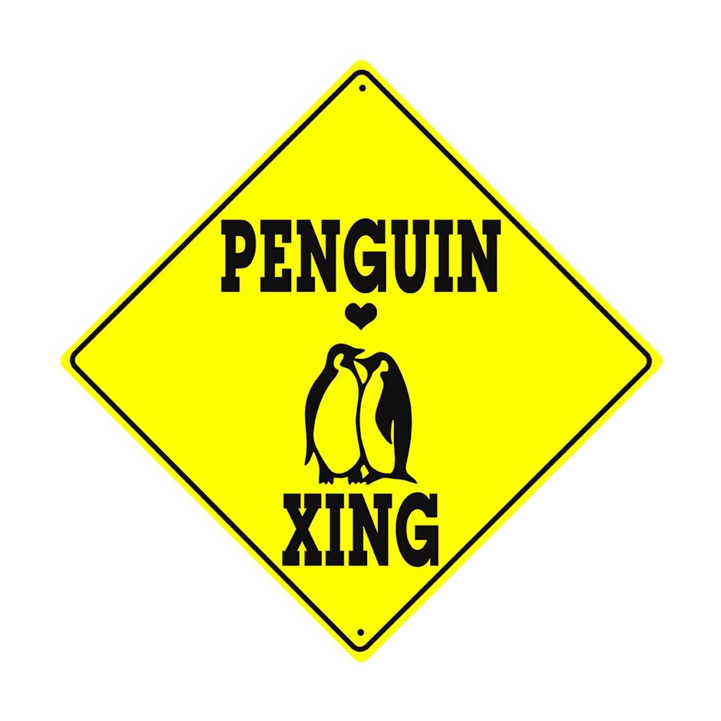 Penguin Xing Diamond Crossing Animal Xing Metal Aluminum Notice Novelty Road Plate Sign