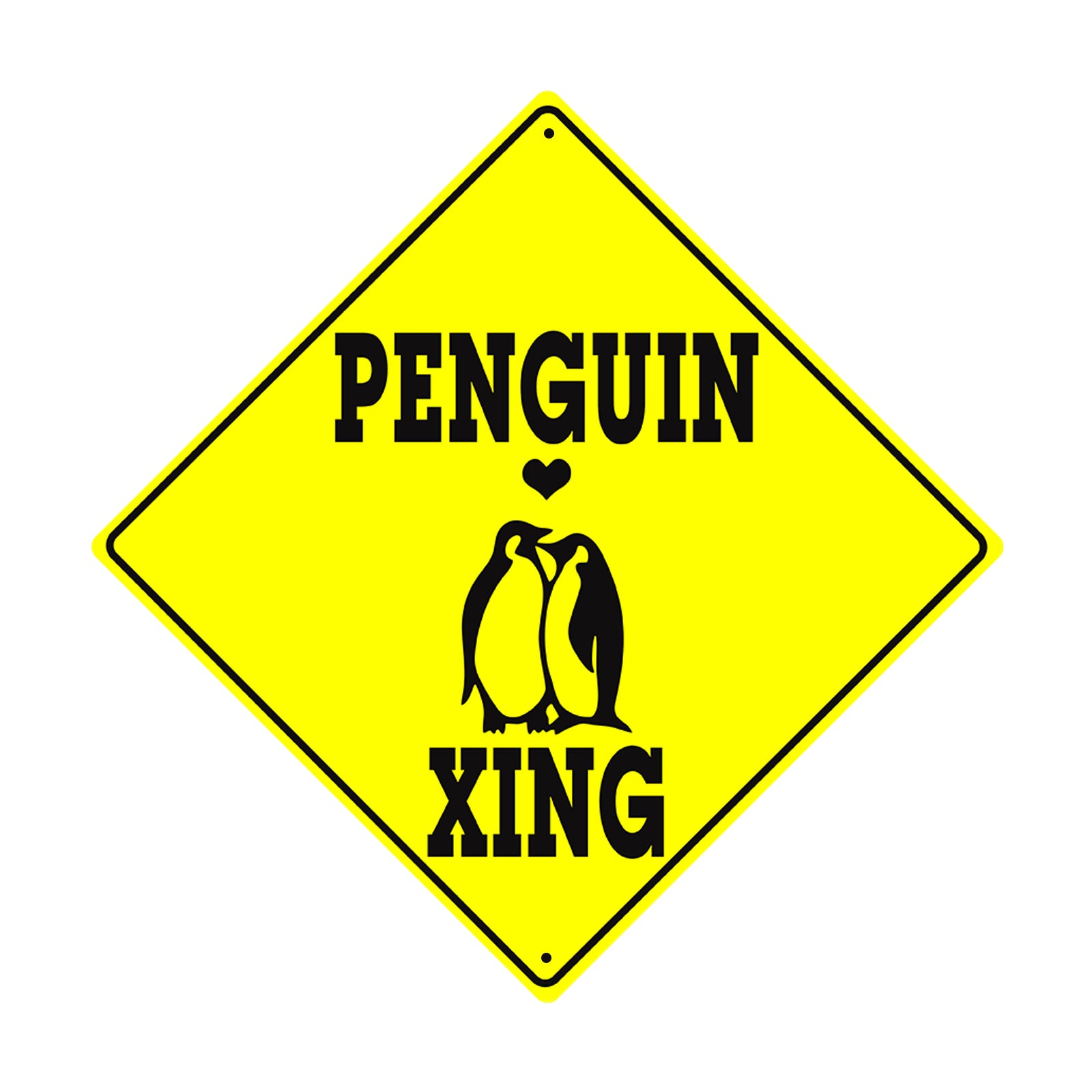 Penguin Xing Diamond Crossing Animal Xing Metal Aluminum Notice Novelty Road Plate Sign