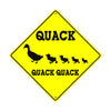 Quack Quack Quack With Duck and Duckling Graphic Aluminum Notice Novelty Road Plate Sign