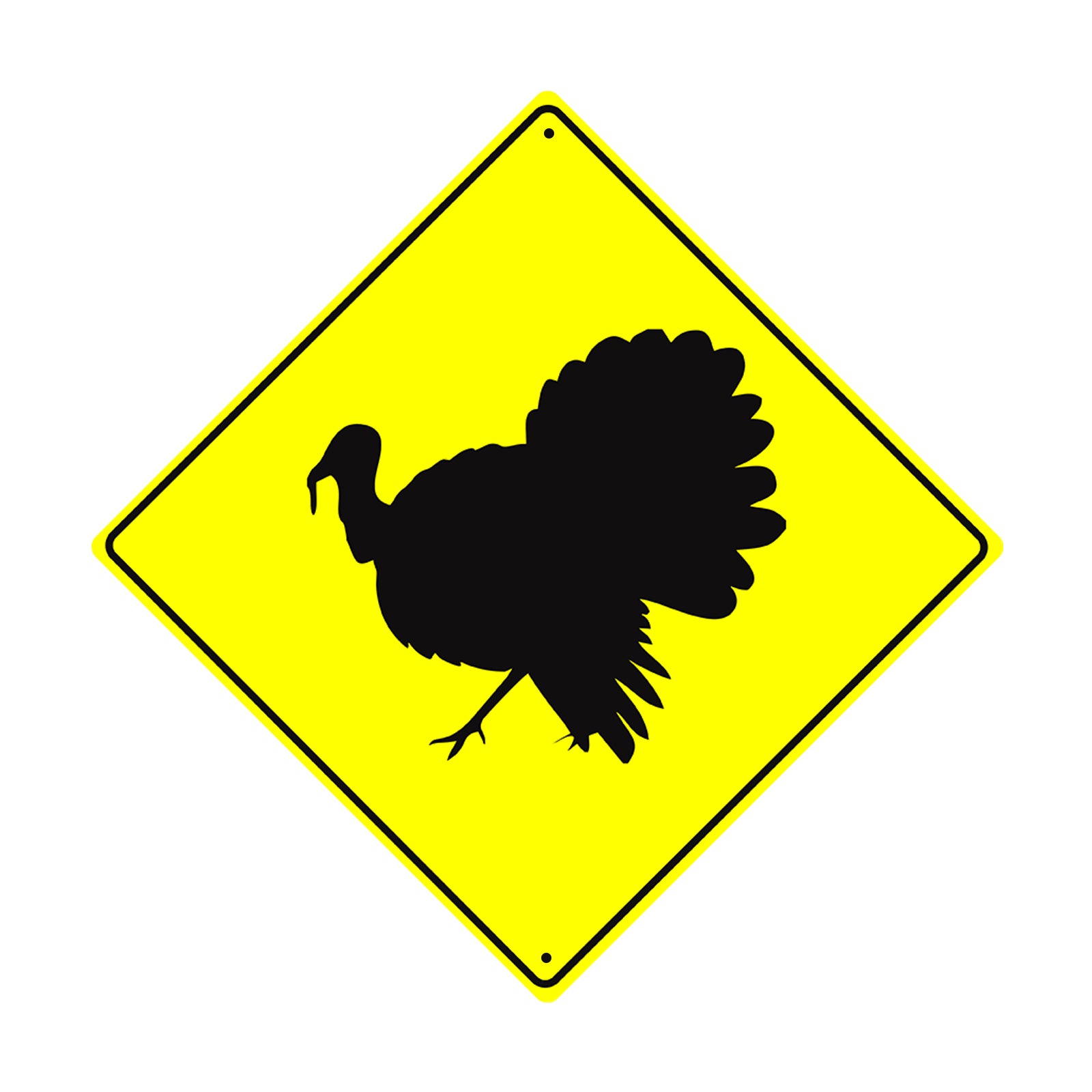 Turkey Crossing Graphic Symbol Animal Xing Metal Aluminum Notice Novelty Road Plate Sign