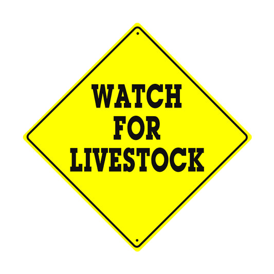 Watch For Livestock Crossing Symbol Animal Xing Metal Aluminum Notice Novelty Road Plate Sign