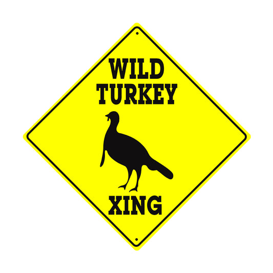 Wild Turkey With Symbol Crossing Animal Xing Metal Aluminum Notice Novelty Road Plate Sign