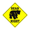 Bear Keep Right Graphic Crossing Animal Xing Metal Aluminum Notice Novelty Road Plate Sign