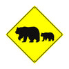 Bear With Graphic Symbol Crossing Animal Xing Metal Aluminum Notice Novelty Road Plate Sign