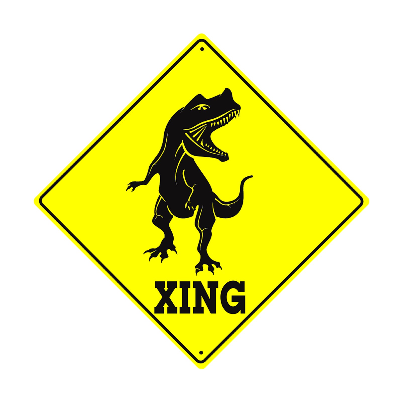 Dinosaur Xing Crossing Symbol Animal Xing Metal Aluminum Notice Novelty Road Plate Sign