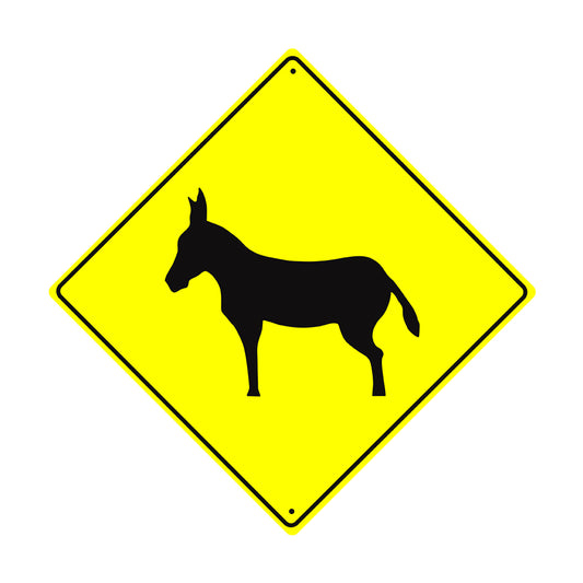Donkey Crossing Symbol Animal Xing Metal Aluminum Notice Novelty Road Plate Sign