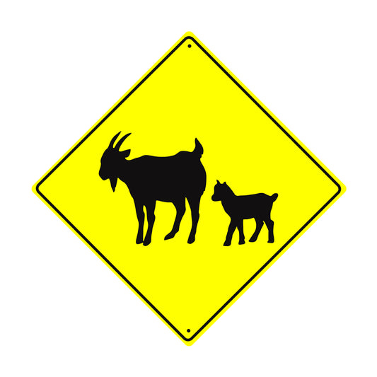 Caution Goat Crossing Symbol Animal Xing Metal Aluminum Notice Novelty Road Plate Sign
