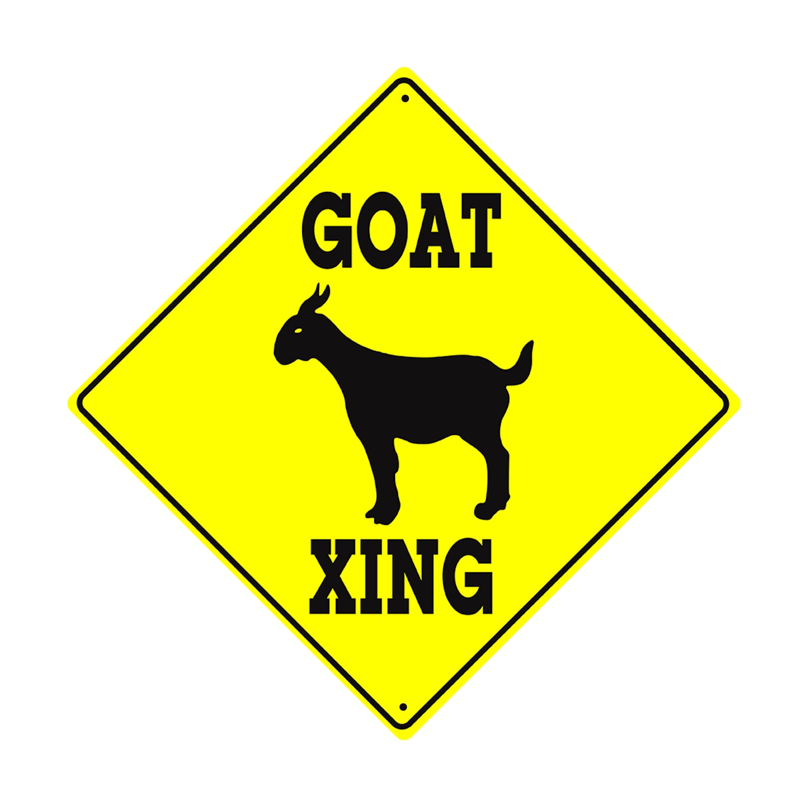 Goat Crossing Symbol Animal Xing Metal Aluminum Notice Novelty Road Plate Sign