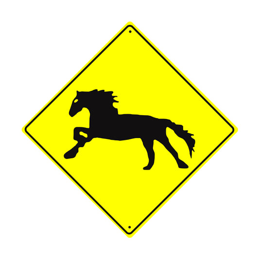Caution Horse Crossing Symbol Animal Xing Metal Aluminum Notice Novelty Road Plate Sign
