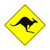 Slow Kangaroo Crossing Symbol Animal Xing Metal Aluminum Notice Novelty Road Plate Sign