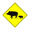 Wild Hog Zone Crossing Symbol Animal Xing Metal Aluminum Notice Novelty Road Plate Sign