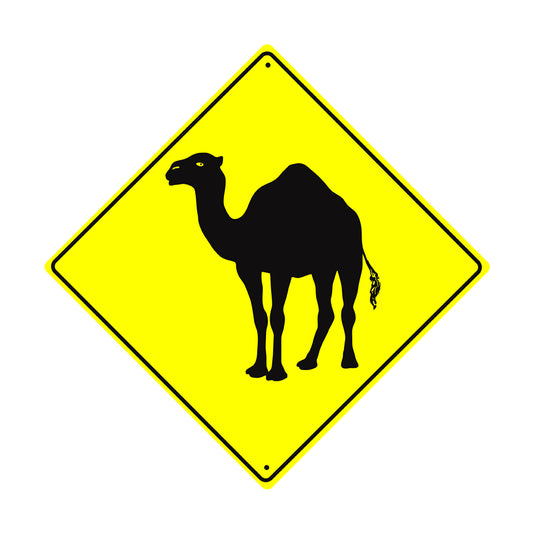 Running Camel Crossing Symbol Animal Xing Metal Aluminum Notice Novelty Road Plate Sign