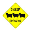 Caution Sheep's Crossing Animal Xing Metal Aluminum Notice Novelty Road Plate Sign