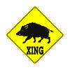 Wild Hog Crossing Animal Xing Metal Aluminum Notice Novelty Road Plate Sign