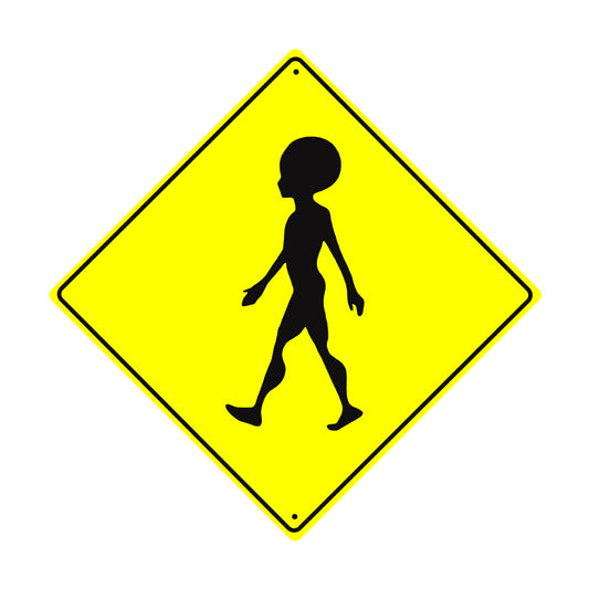 Alien Crossing Xing Metal Aluminum Notice Novelty Road Plate Sign