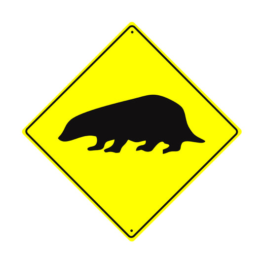Badger Crossing Animal Xing Metal Aluminum Notice Novelty Road Plate Sign