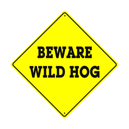 Beware Wild Hog Metal Aluminum Notice Novelty Road Plate Sign