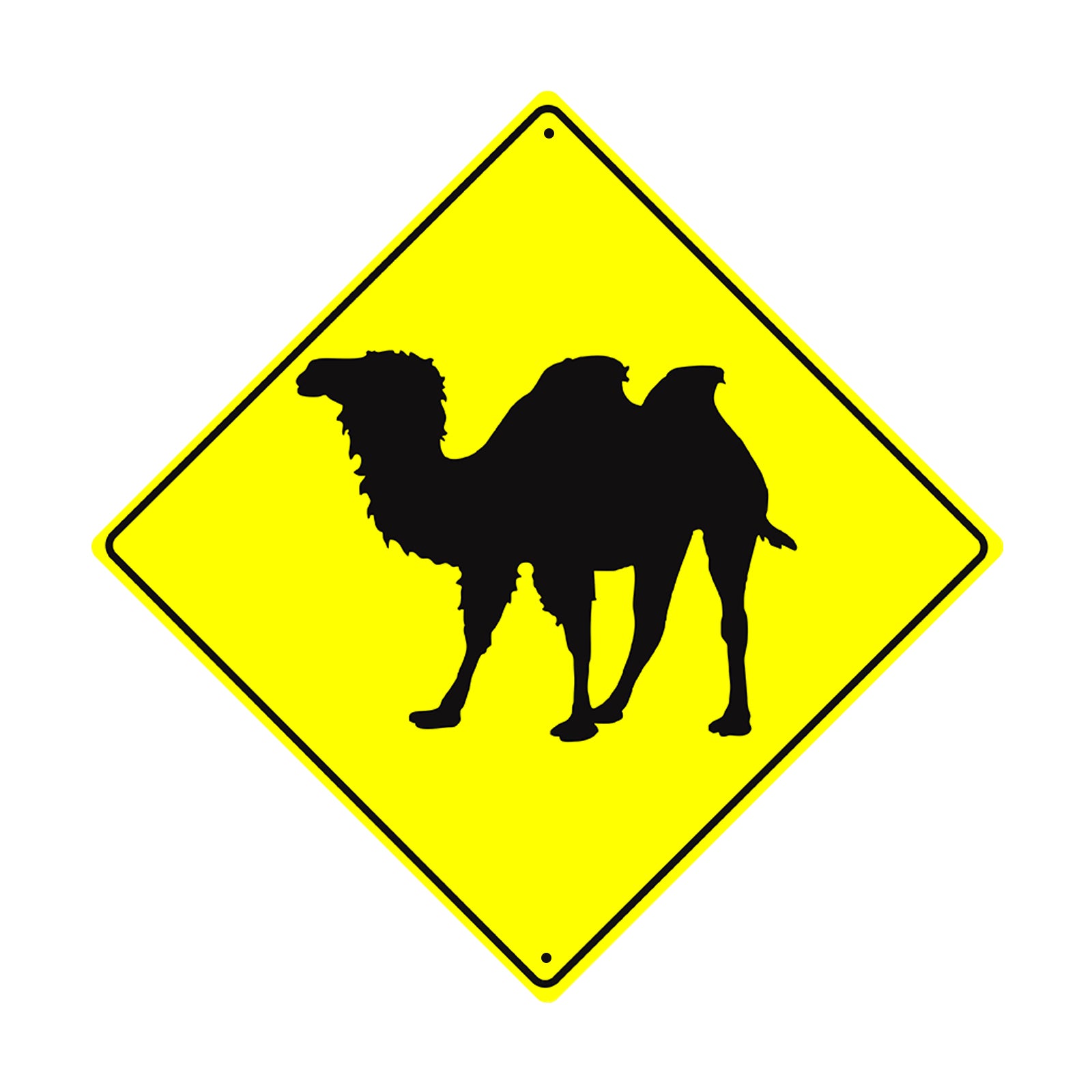 Camel Crossing Diamond Sign | Yellow Aluminum – Sign Fever