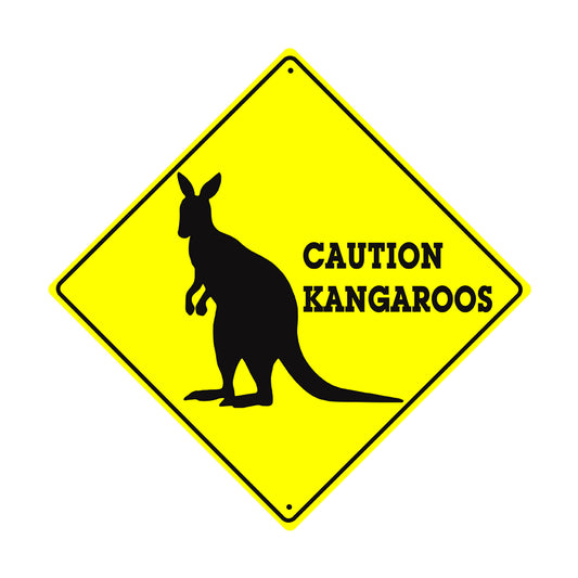 Kangaroos Crossing Animal Metal Aluminum Notice Novelty Road Plate Sign