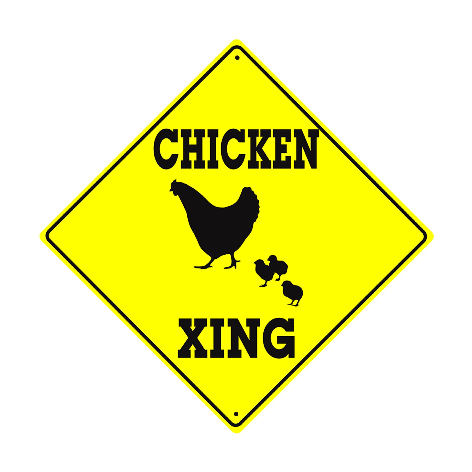Chicken Compass Sign Chicken Crossing | Yellow Diamond Sign – Sign Fever