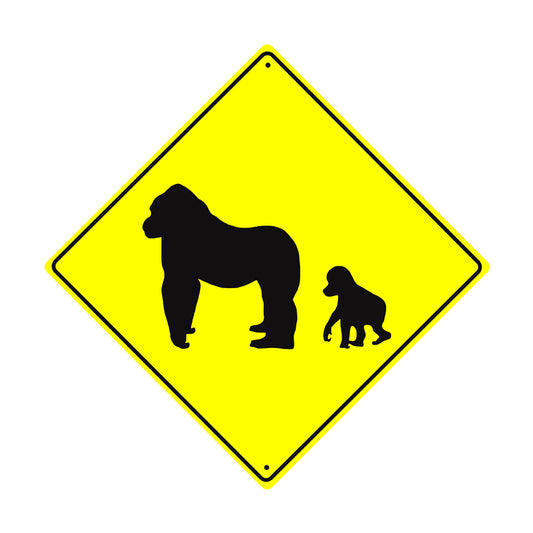 Chimpanzee With Baby Chimpanzee Animal Metal Aluminum Notice Novelty Road Plate Sign