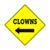 Clowns With Left Arrow Crossing Metal Aluminum Notice Novelty Road Plate Sign