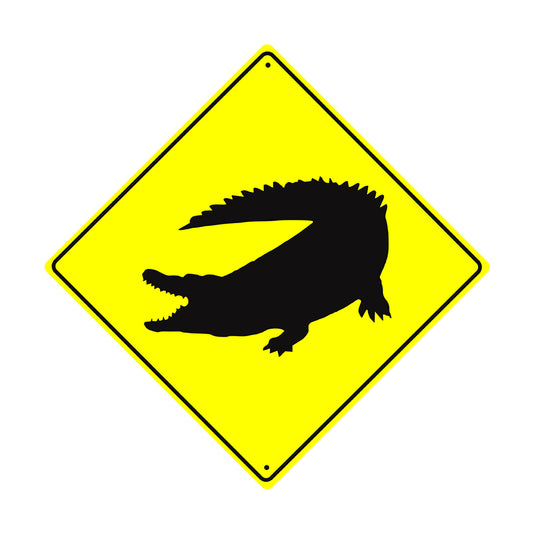 Crocodile Symbol Animal Xing Metal Aluminum Notice Novelty Road Plate Sign