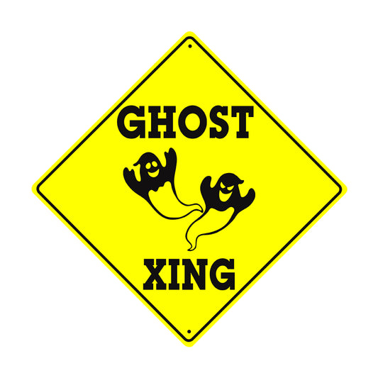 Ghost Xing With Symbol Crossing Xing Metal Aluminum Notice Novelty Road Plate Sign
