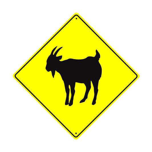 Goat Crossing Animal Xing Metal Aluminum Notice Novelty Road Plate Sign
