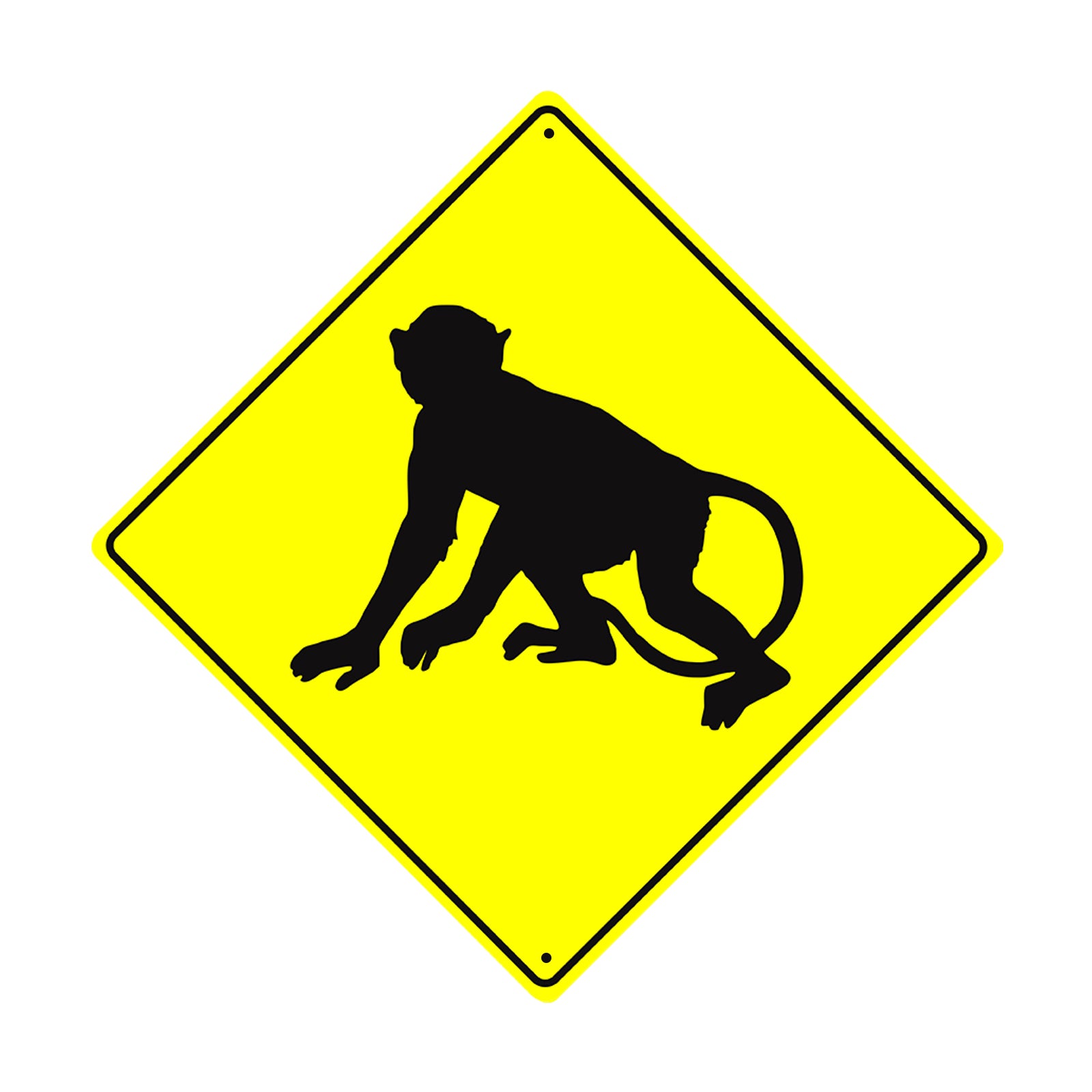 Monkey Crossing Animal Xing Metal Aluminum Notice Novelty Road Plate Sign