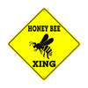 Honey Bee Symbol Xing Crossing Metal Aluminum Notice Novelty Road Plate Sign