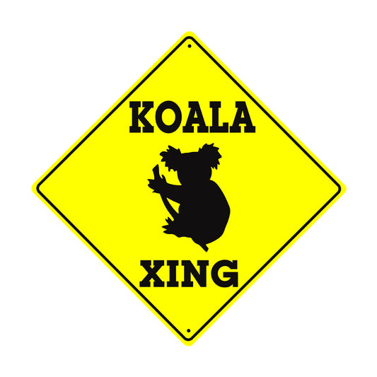 Koala Xing Crossing Symbol Animal Xing Metal Aluminum Notice Novelty Road Plate Sign
