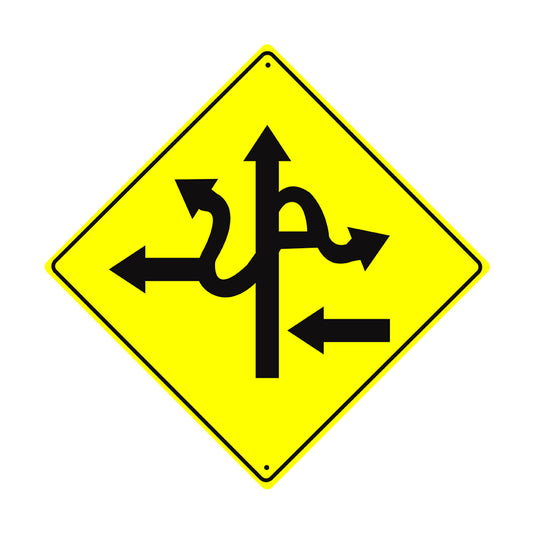 Different Routes Symbol Funny Street Metal Aluminum Notice Novelty Road Plate Sign