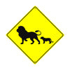 Lion with Cub Crossing Animal Xing Metal Aluminum Notice Novelty Road Plate Sign