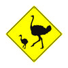 Ostrich with Chick Crossing Animal Xing Metal Aluminum Notice Novelty Road Plate Sign