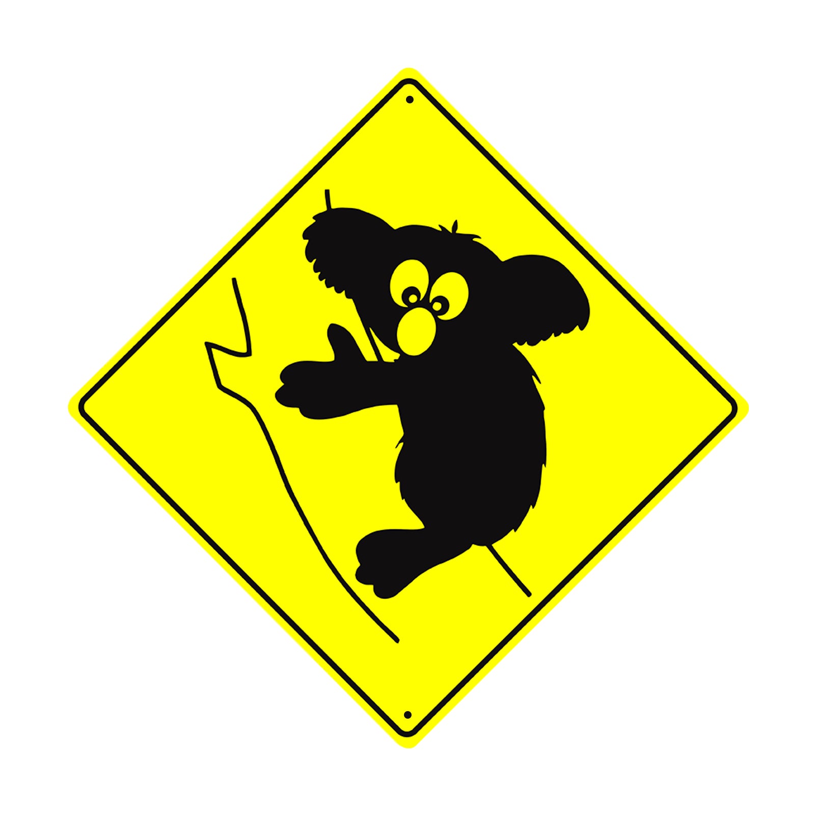 Koala Graphic Tree Crossing Animal Xing Metal Aluminum Notice Novelty Road Plate Sign