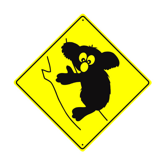 Koala Graphic Tree Crossing Animal Xing Metal Aluminum Notice Novelty Road Plate Sign