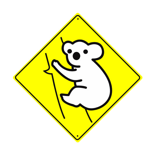 Koala Graphic Crossing Animal Xing Metal Aluminum Notice Novelty Road Plate Sign