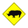 Rhinoceros Crossing Animal Xing Metal Aluminum Notice Novelty Road Plate Sign