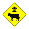 Caution Ufo Cow Abductions Here Metal Aluminum Notice Novelty Road Plate Sign