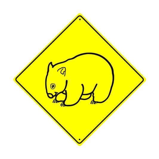 Wombat Crossing Symbol Animal Xing Metal Aluminum Notice Novelty Road Plate Sign