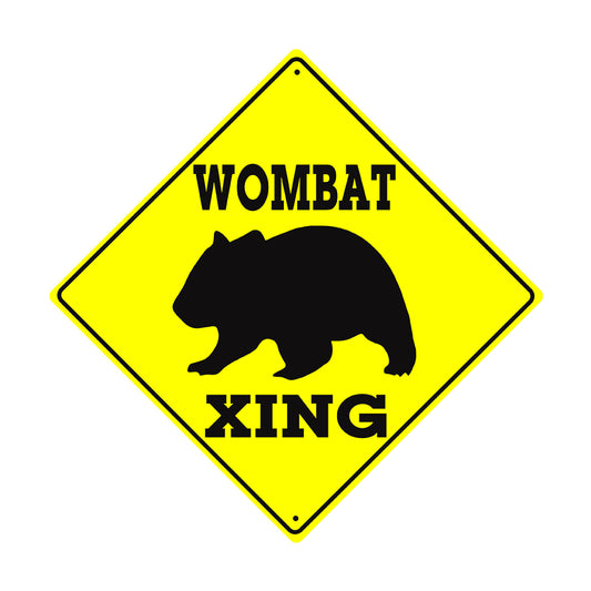 Wombat Xing Animal Crossing Metal Aluminum Notice Novelty Road Plate Sign