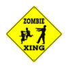 Zombie Xing with Kids Running Symbol Metal Aluminum Notice Novelty Road Plate Sign