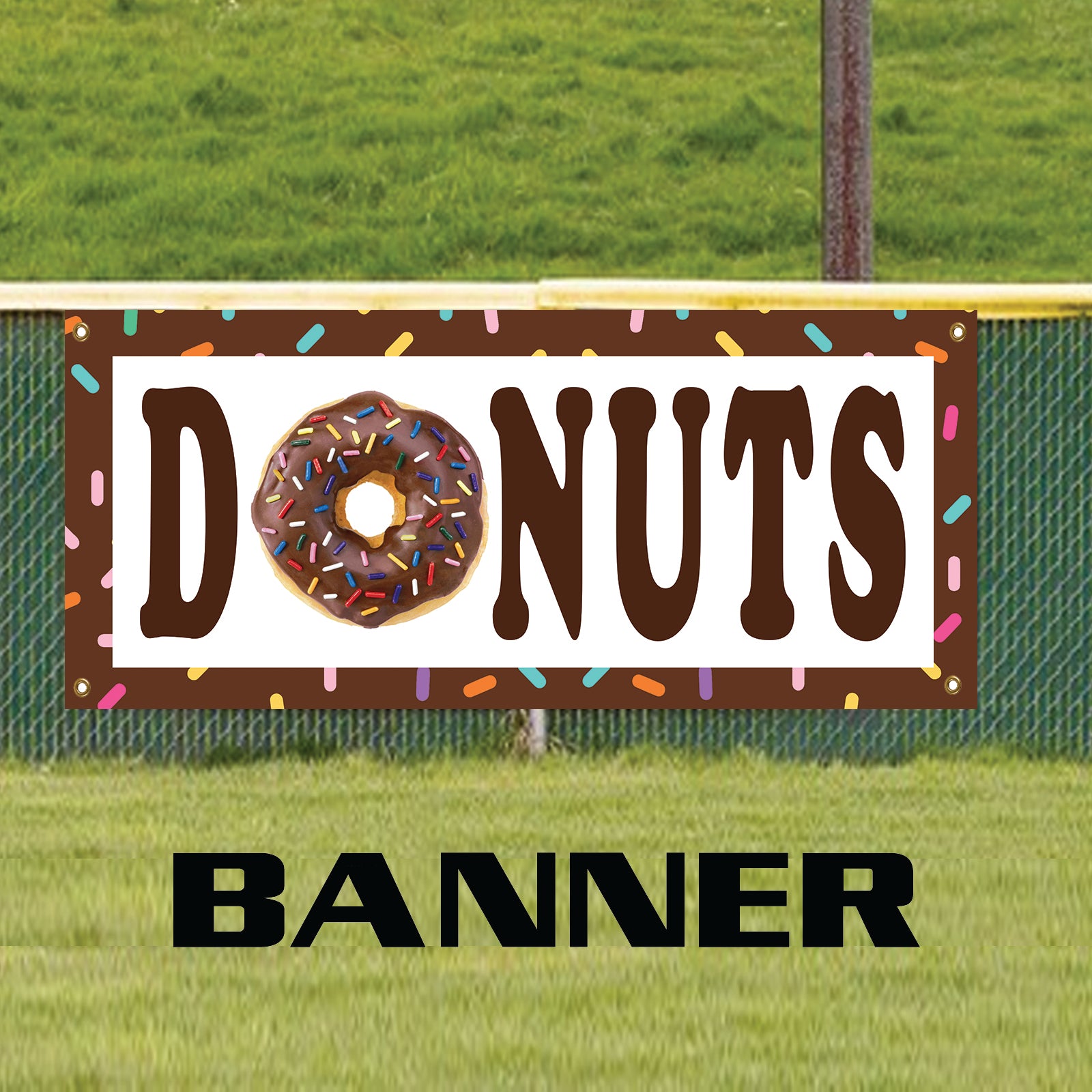 Donuts! Doughnuts Bakers Dessert Food Vinyl | Banner Sign - Sign Fever